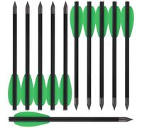 6,3" Heavy Pistol Crossbow Bolts Carbon Mini Crossbow Arrows Hunting Arrows with Sharp Steel Tips for 50-120lbs Mini Crossbow Pistol Archery Hunting Target Practice Small Hunting Game (12pcs Green)