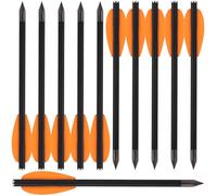 6,3" Heavy Pistol Crossbow Bolts Carbon Mini Crossbow Arrows Hunting Arrows with Sharp Steel Tips for 50-120lbs Mini Crossbow Pistol Archery Hunting Target Practice Small Hunting Game (12pcs Orange)