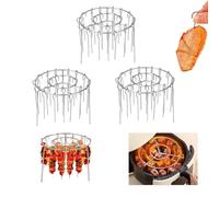 6.3 Inch Air Fryer Kebab Rack with 30pcs Skewers, Air Fryer Standing Barbecue Rack for More Even Heating, for Meat skewers, Chicken Legs, Wings, Thighs, for Grill, Smoker, Oven
