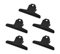 6.3 Inch Large Clips, 5 Pack Stainless Steel File Money Binder Clips, Clamps, Metal Food Bag Paper Clips for Home Office School Supplies (Black)