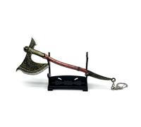 6.3" Mini Axe with Display Stand Metal Craft Keychain, Leviathan Axe Ornament Desk Decor Cool Keychains for Men Gift Gaming Collectible Weapons