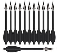 6.3" Mini Crossbow Bolts Carbon Crossbow Arrows with Sharp Broadhead Tips Hunting Arrows Pistol Crossbow Bolts for 50-80lbs Mini Crossbow Precision Target Practice Hunting Shooting (12pcs black)