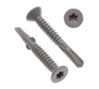 6.3 mm Metal Screws Self Tapping Torx Flat Head Self Drilling Screws (Pack of 100) Outdoor Use with Anti Corrosion Protection C4 for Metal Sheets/Roofing Windows Fastening DIN7504 P (6.3mm x 90mm)
