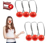 6/3 Pcs Red Nose, Light Up Red Clown Nose,Funny Glowing Red Nose with Elastic Band, Blinking Red Nose, Carnival Party Dress Up Decoration for Kids & Adults (6Pcs)