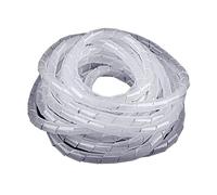 6-30mm Line Winding Pipe Protection Spiral Wrap Cable Wire Protector Sleeve Cover Tube Plastic 1-10m(White,20MM-10METERS)