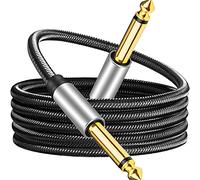 6.35 mm Instrument Cable Unbalanced jack Guitar Patch Cords for Speaker 1.8M, Black