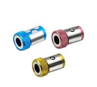 6.35mm (1/4") Alloy Steel Magnetic Bit Holder | Anti-Corrosion Magnetizer Drill & Screwdriver Head with High-Retention Rare Earth Magnetic Ring & Instant Demagnetization Function(Colorful 3pcs)