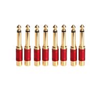 6.35mm 1/4 Inch Male Mono TS to RCA Female Interconnect Audio Adapter Conversion Plug (Red 8 Pack)
