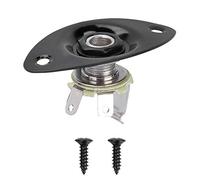 6.35mm 1/4 Inch Output Jack | Sturdy Metal Guitar Input Jack Socket | Replacement for Electric Guitars/Basses | Easy Installation with Screws (Black)