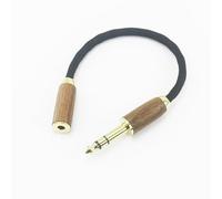 6.35mm 1/4" Male to 4.4mm Balanced Female Headphone Audio Adapter Cable OD 5mm 7N OCC Copper Single Crystal Silver Plated Wire Walnut Wood Shell 6.35mm Male to 4.4mm Female