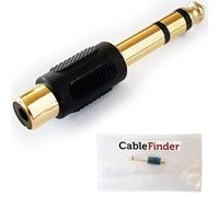 Loops QUALITY GOLD 6.35mm ¼” Stereo Male Jack Plug to RCA PHONO Female Socket Adapter Mono Converter