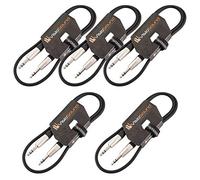 6.35mm 1/4" Stereo TRS Jack to Jack Balanced Audio Cable 5 Pack Black 1m | 5 x Noiseless OFC Balanced Signal, Audio, Patch Cable / 8 Colours