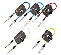 6.35mm 1/4" Stereo TRS Jack to Jack Balanced Audio Cable 5 Pack Multi 0.5m