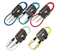 6.35mm 1/4" Stereo TRS Jack to Jack Balanced Audio Cable 5 Pack Multi 1m | 5 x Noiseless OFC Balanced Signal, Audio, Patch Cable / 8 Colours