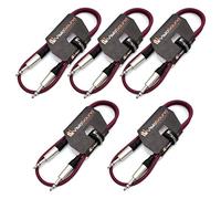 6.35mm 1/4" Stereo TRS Jack to Jack Balanced Audio Cable 5 Pack Purple 1m | 5 x Noiseless OFC Balanced Signal, Audio, Patch Cable / 8 Colours