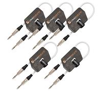 6.35mm 1/4" Stereo TRS Jack to Jack Balanced Audio Cable 5 Pack White 0.5m