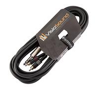 6.35mm 1/4" Stereo TRS Jack to Twin 2 x RCA Gold Phono Plug Lead/Insert Cable 5m