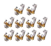 6.35mm 1/4''Mono Audio Socket Jack Female Connector Panel Mount Solder 10 Pcs