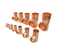 6.35mm - 50.8mm Copper Fitting Equal Tee Type Welding Pipe Connector 3 Ways for Air Conditioning Refrigeration(22.2mm)
