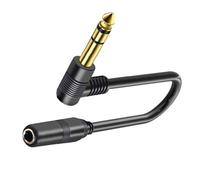 6.35mm Female 1/4'' TRS Stereo To Right Angle 1/4Inch Male TS Wire Cable