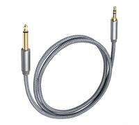 6.35mm For TS To 3.5mm TRS Audio Interconnect Cable - For Instrument Outputs & Line Level Inputs - Guitar To Headphone Connection - Mixer To Speaker Cable(1 Meter)