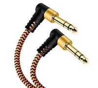 6.35mm Guitar Cable 0.5m,Youii 6.35mm(1/4) TRS Right Angle to Audio Male Instrument Cord for Electric Guitar, Bass, Amplifiers, Keyboard, Effector., Black