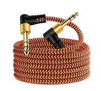 6.35mm Guitar Cable 2m,Youii 6.35mm(1/4) TRS Right Angle to 6.35mm(1/4) TRS Right Angle Audio Cable Male to Male Guitar Instrument Cord for Electric Guitar, Bass, Amplifiers, Keyboard, Effector. (2m)