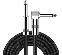 6.35mm Guitar Cable Professional Instrument Cord Right Angled Adapter Double Shielding Heat Shrink Wire Flexible Right Angled Instrument Cable