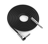 6.35mm Guitar Cable Professional Instrument Cord Right Angled Adapter Double Shielding Heat Shrink Wire Flexible Right Angled Instrument Cable