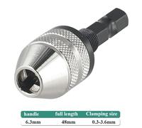 6.35Mm Hex Shank Keyless Drill Chuck Adapter for Electric Grinder Nail Machine Engraving Tools with Quick Change Converter Function Compatible with Non-Quick Change Bits for Automotive Garage Home Use