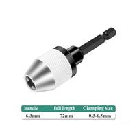 6.35mm Hex Shank Keyless Drill Chuck Adapter for Electric Grinders, Engraving Machines & Nail Machines - Aluminum Alloy Quick-Change Tool(0.3-6.5mm)