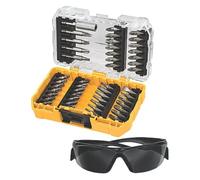 6.35MM HEX Shank Mixed Screwdriver BIT Set & Safety Glasses, Steel Blades, Suitable for Power Screwdrivers, Tinted Safety Glasses Included, 47 in Pack