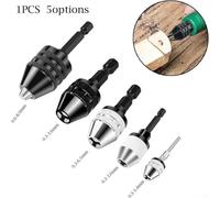 6 35mm Hex Shank Quick Change Keyless Drill Bit Chuck Adapter Suitable for Various Tools Including Electric Grinder Nail and Engraving Machines (0.3-6.5mm)