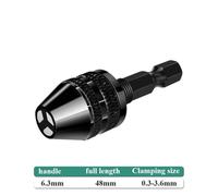 6.35mm Hex Shank Quick Change Keyless Drill Chuck Adapter Converter Tool for Electric Grinder, Nail and Engraving Machine