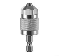 6.35mm Hex Shank Three-Jaw Drill Chuck, Quick Change Self Centering Keyless Chuck 1.5-6.5mm Clamping Range for Power Drills, Steel Replace Con