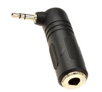 kenable 6.35mm Jack Socket to Right Angled 3.5mm Stereo Jack Plug Adapter