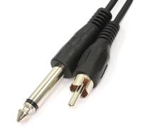 6.35mm Mono Jack Plug to RCA Phono Plug Cable Nickel Connectors 3m