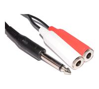 kenable 6.35mm Mono Jack Plug to Twin Mono 6.35mm Sockets Audio Cable 2m [2 metres]