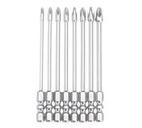 (6.35mm, PH3) 10Pcs 100mm Length Impact Phillips Screwdriver Bit High Torque Cross Screwdriver Bit S2 Strong Magnetic Screwdriver Bit