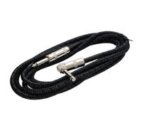 Kenable 6.35mm Right Angle Mono Braided Instrument Cable Black & Blue Guitar Lead 3M