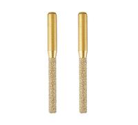 6.35mm Shank Diamond Router Bit, 2PCS Golden Brazed Straight Profile Wheel Router Bits, Straight Brazed Shank Tool For Quartz Stone Marble Seam Edge Profiling/Cutting Rotary Tool
