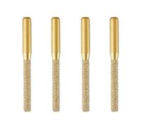 6.35mm Shank Diamond Router Bit, 4PCS Golden Brazed Straight Profile Wheel Router Bits, Straight Brazed Shank Tool For Quartz Stone Marble Seam Edge Profiling/Cutting Rotary Tool
