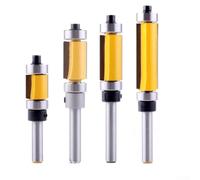 6.35mm Shank Double Bearing Straight Router Bit Solid Hardened Steel Body with CNC-Ground Carbide Tip for Precision Woodworking Milling Trimming Cutter for Carving Drawers(12.7mm)