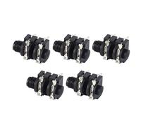 6.35mm Stereo Jack, 6.5mm Input, Durable, Stable Transmission, 5 Piece Stereo Jack Socket for Electric Guitar (Negative Socket)
