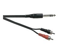 6 35mm Stereo Jack Plug to 2 x Phono Plugs, Black