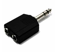 kenable Stereo Jack Splitter Adapter - Dual 6.35mm Sockets to Plug