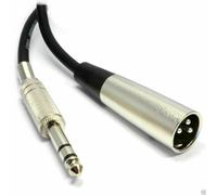 6.35mm Stereo Jack to XLR 3 Pin Male Plug Screened Balanced Cable 3m