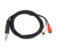 6.35mm to 2RCA Cable 1.5m Stereo 6.35mm Male to 2RCA Male Left Right Channel for Audio Splitter Adapter Cable Cable 1.5m Stereo Male Strong Signal Output Left Right Chann