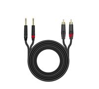 6.35mm To RCA Cable For Speaker Guitar Mixers Hifi Stereo Audio Connector 1/2/3/5/10 Meters Long TS 6.5mm Phono Jack 4N OFC Wire(2 to 2,10m)