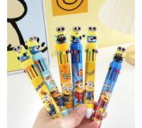 6/36pcs Minions Doll 10-Color Ballpoint Pen Despicable Me Mark Hand-Held Pen 6 Styles Children Student Stationery Gift Wholesale 36pcs whole boxes